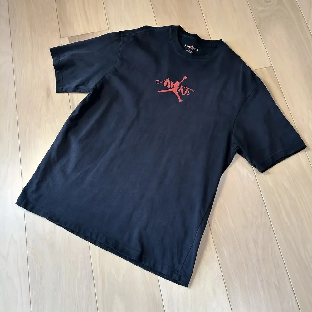 Jordan x Awake NY Washed Black T-Shirt Short Sleeve Size Large